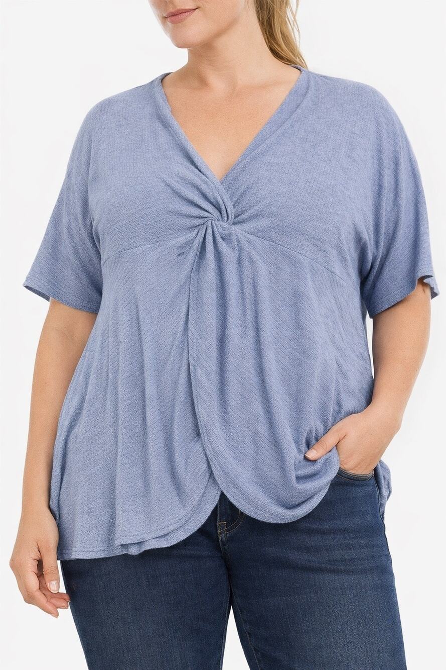 Brittany Humble Knot Front Top Blue 3X NWOT